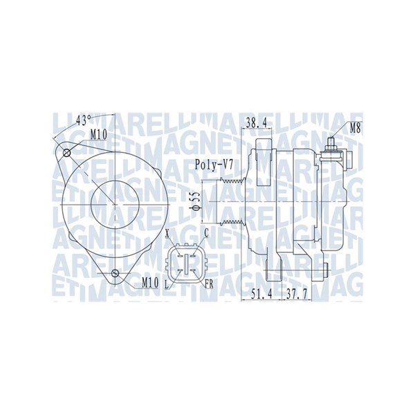 Generator 14V 150A Magneti marelli 063732121010 MAGNETI MARELLI Generator 14V 150A Magneti marelli 063732121010 MAGNETI MARELLI