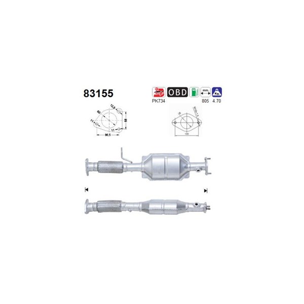 Katalysator, Bak As 83155 AS