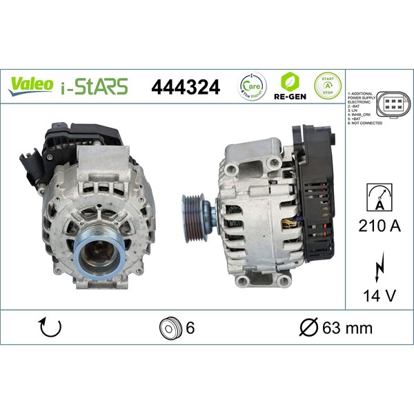 Startgenerator 14V 210A Valeo 444324 VALEO