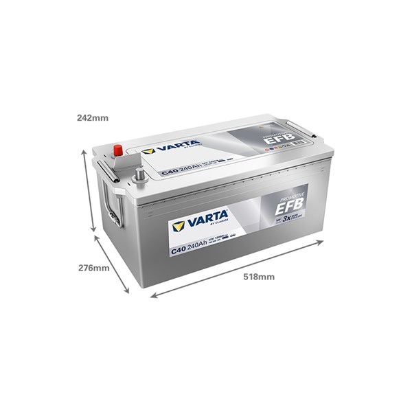 STARTBATTERI VARTA ProMotive EFB C40 12V 240AH 1200A 12V VARTA VARTA