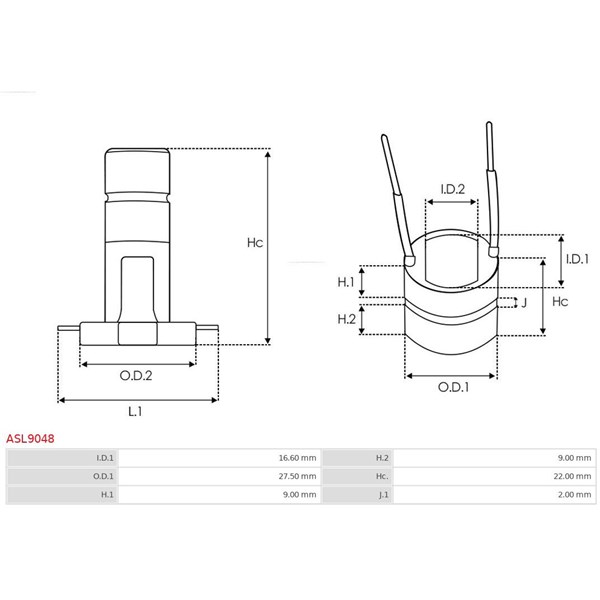 Släpring, generator As-pl gul ASL9048 AS-PL Släpring, generator As-pl gul ASL9048 AS-PL
