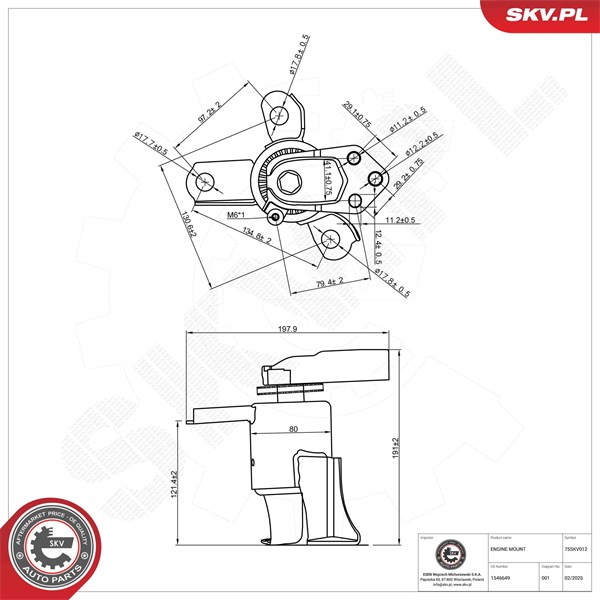 Motorkudde, Höger Esen skv 75SKV012 ESEN SKV