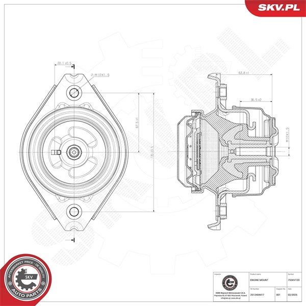 Motorkudde, Fram Esen skv 75SKV120 ESEN SKV