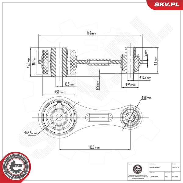 Motorkudde, Bak Esen skv 75SKV134 ESEN SKV