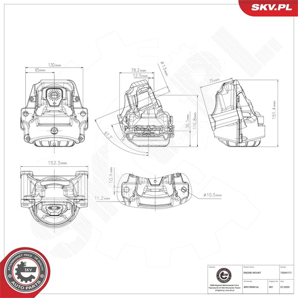 Motorkudde, Höger Esen skv 75SKV171 ESEN SKV