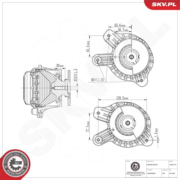 Motorkudde, Vänster Esen skv 75SKV172 ESEN SKV