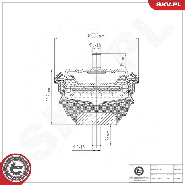 Motorkudde, Fram Esen skv 75SKV180 ESEN SKV