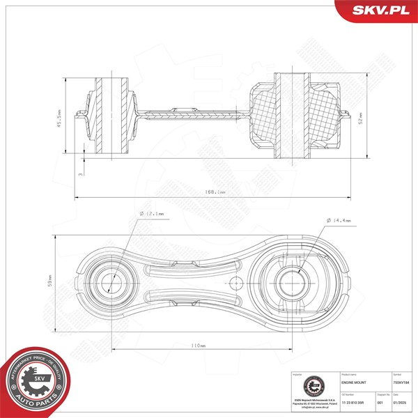 Motorkudde, Bak, Nedre Esen skv 75SKV184 ESEN SKV
