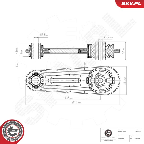 Motorkudde, Bak Esen skv 75SKV194 ESEN SKV