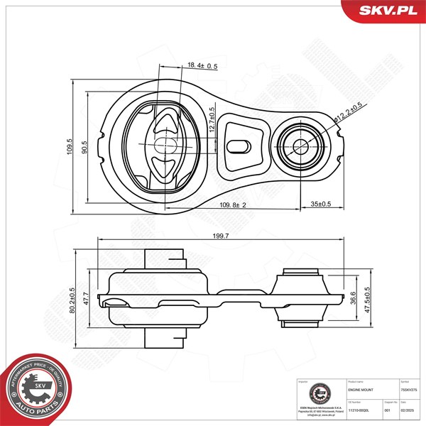 Motorkudde, Bak Esen skv 75SKV275 ESEN SKV