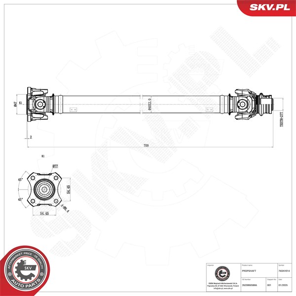 Drivaxel, Framaxel Esen skv 76SKV014 ESEN SKV