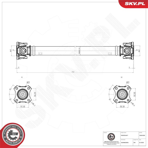 Drivaxel, Framaxel Esen skv 76SKV028 ESEN SKV