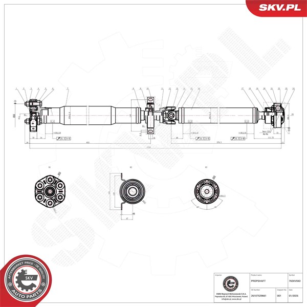 Drivaxel, Bakaxel, Bak Esen skv 76SKV043 ESEN SKV