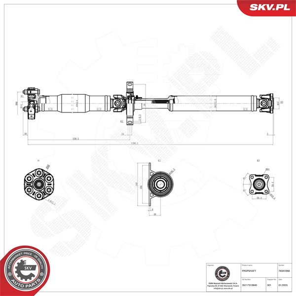 Drivaxel, Bakaxel, Bak Esen skv 76SKV068 ESEN SKV