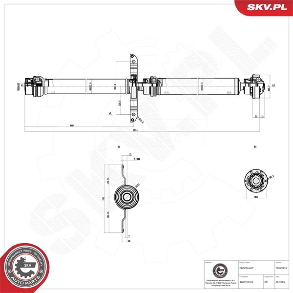 Drivaxel, Bakaxel, Bak Esen skv 76SKV110 ESEN SKV