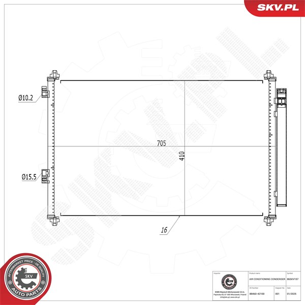 Kondensor, klimatanläggning Esen skv 86SKV157 ESEN SKV