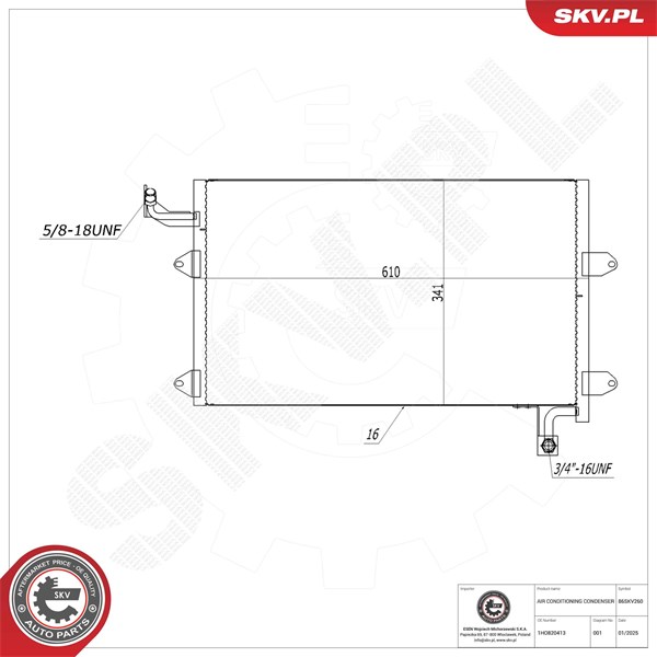 Kondensor, klimatanläggning Esen skv 86SKV260 ESEN SKV