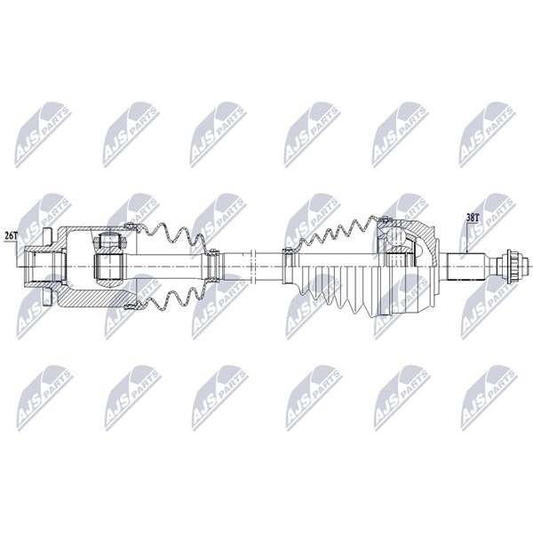 Drivaxel, framaxel höger Nty NPW-VW-208 NTY