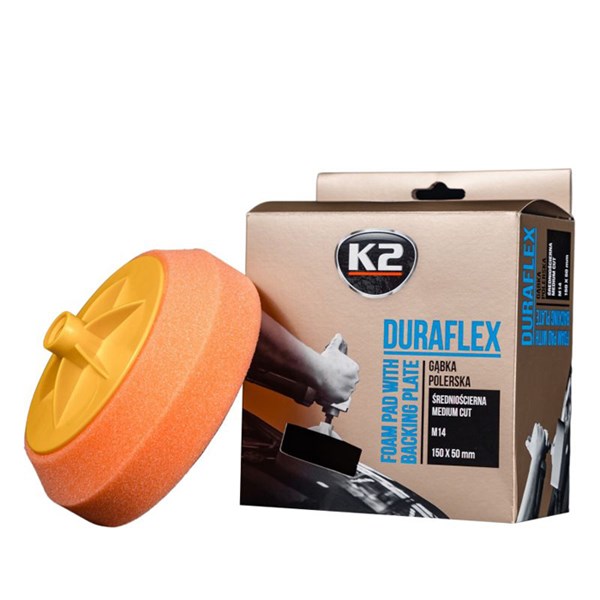 DURAFLEX - skumdyna med stödplatta M14 orange polering K2 K2