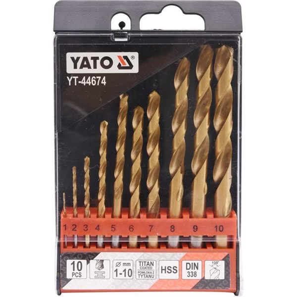 Metallborrsats HSS 10st 1-10mm YATO Yato