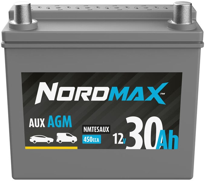 Backup batteri AUX 12V 30Ah 450A 12VV NORDMAX Nordmax