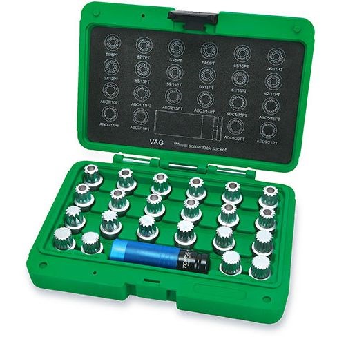 Hjullåsnyckelsats VW 23 delar TOPTUL Toptul