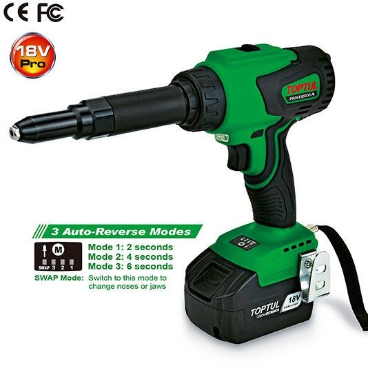 Nitpistol borstlös 18V 2 batterier TOPTUL Toptul