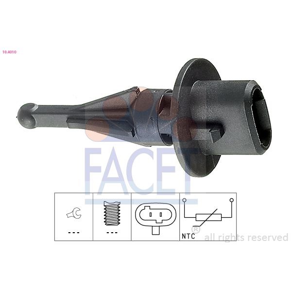 Sensor, insugslufttemperatur, Upptill, Luftfilterhus FACET FACET