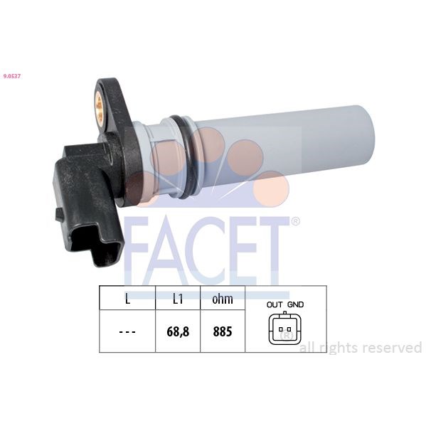 Sensor, varvtal FACET vinklad FACET