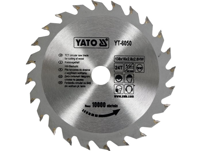 TCT-klinga för trä 130x24T x16 mm YATO Yato