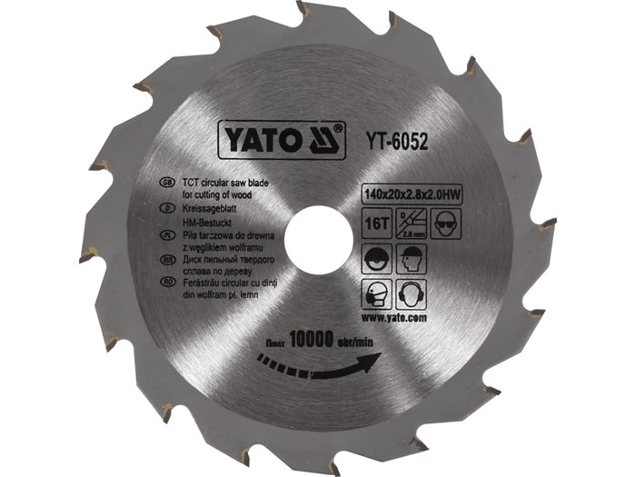TCT-klinga för trä 140x16T x20 mm YATO Yato