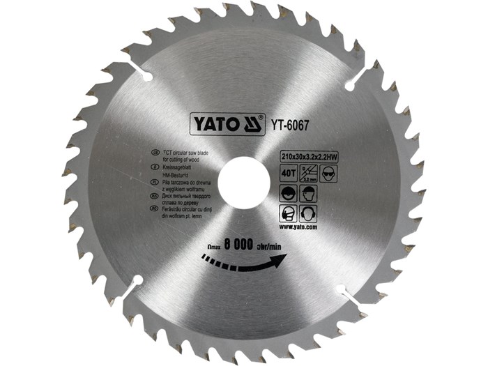 TCT-klinga för trä 210x40T x30 mm YATO Yato
