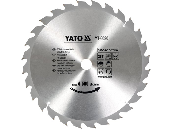 TCT-klinga för trä 350x28T x30 mm YATO Yato