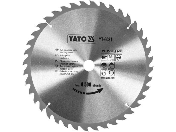 TCT-klinga för trä 350x40T x30 mm YATO Yato