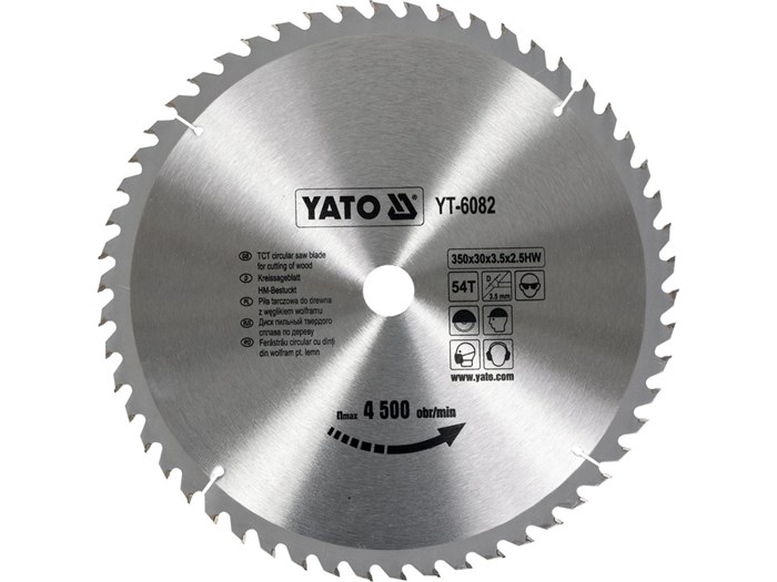 TCT-klinga för trä 350x54T x30 mm YATO Yato