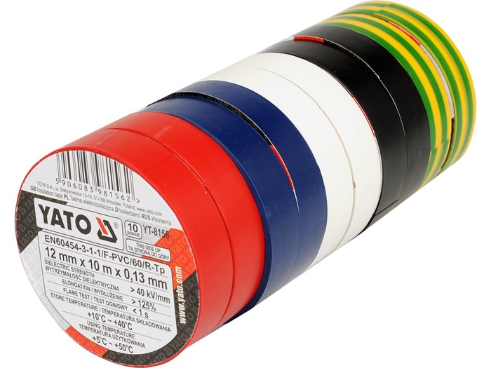 Isoleringstejp matt 013mm 12mmx10m mix YATO Yato