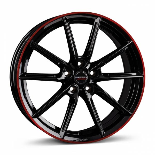 BORBET LX18 Black Glossy Rim Red Borbet BORBET LX18 Black Glossy Rim Red Borbet