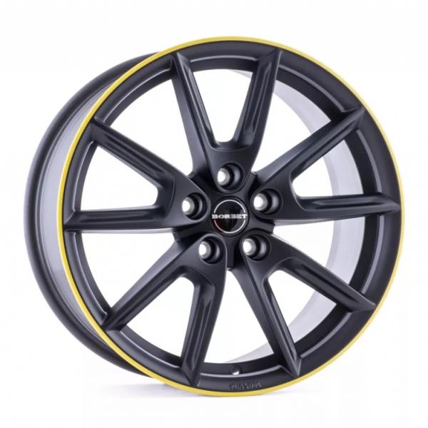 BORBET LX18 Black Matt Rim Yellow Borbet