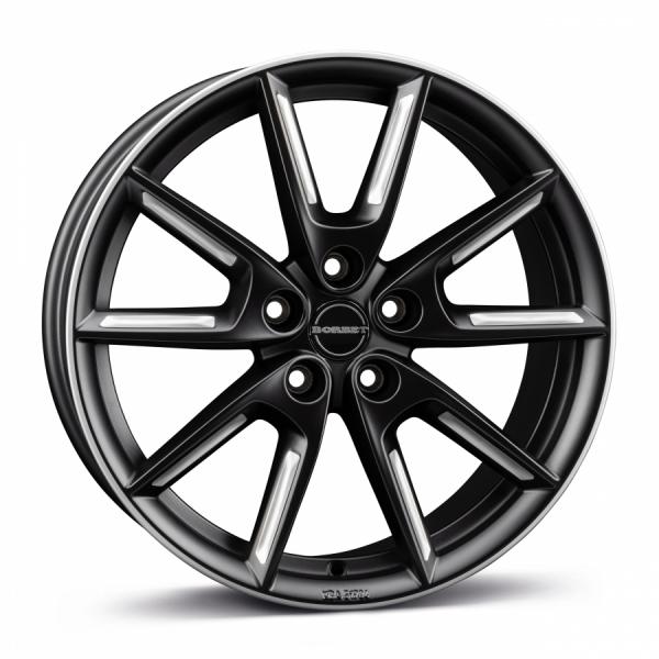 BORBET LX18 Black Matt Silver Spoke Rim Borbet