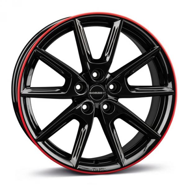 BORBET LX19 Black Glossy Rim Red Borbet