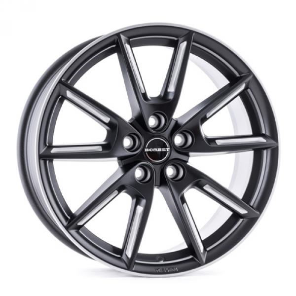 BORBET LX19 Black Matt Silver Spoke Rim Borbet