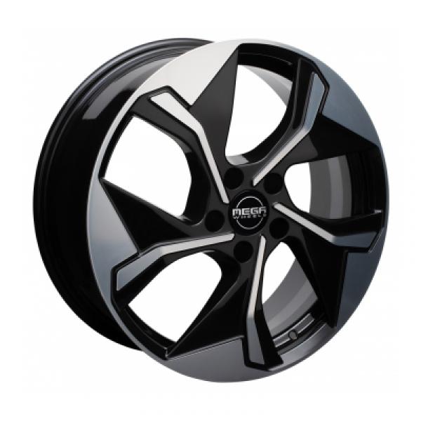 Mega Wheels Triton Black front polished Mega Wheels