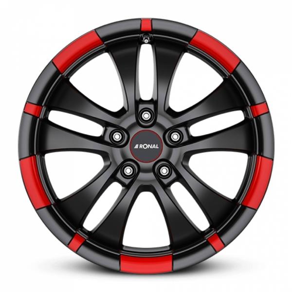 RONAL R59 Jet Black Matt Red rim RONAL