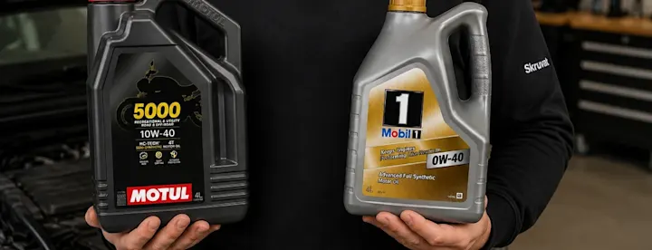 två olika motoroljetyper