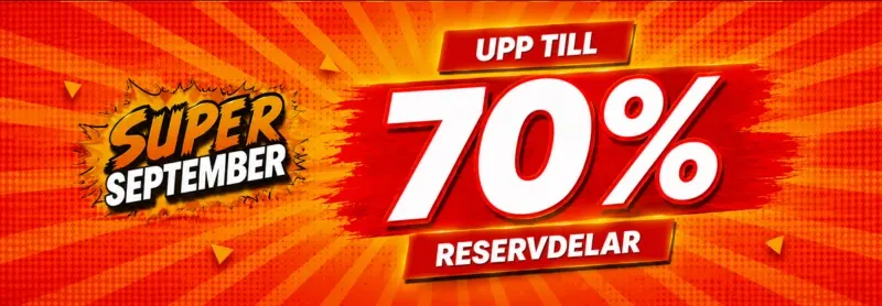 Upp till 70% rabatt på utvalda reservdelar