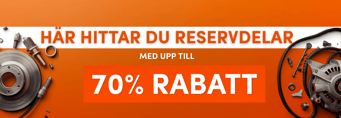 Upp till 70% rabatt på reservdelar